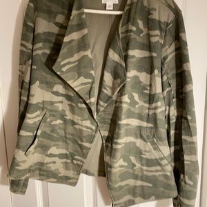 100% Cotton Caslon Camo Blazer - with peplum details - Size XL